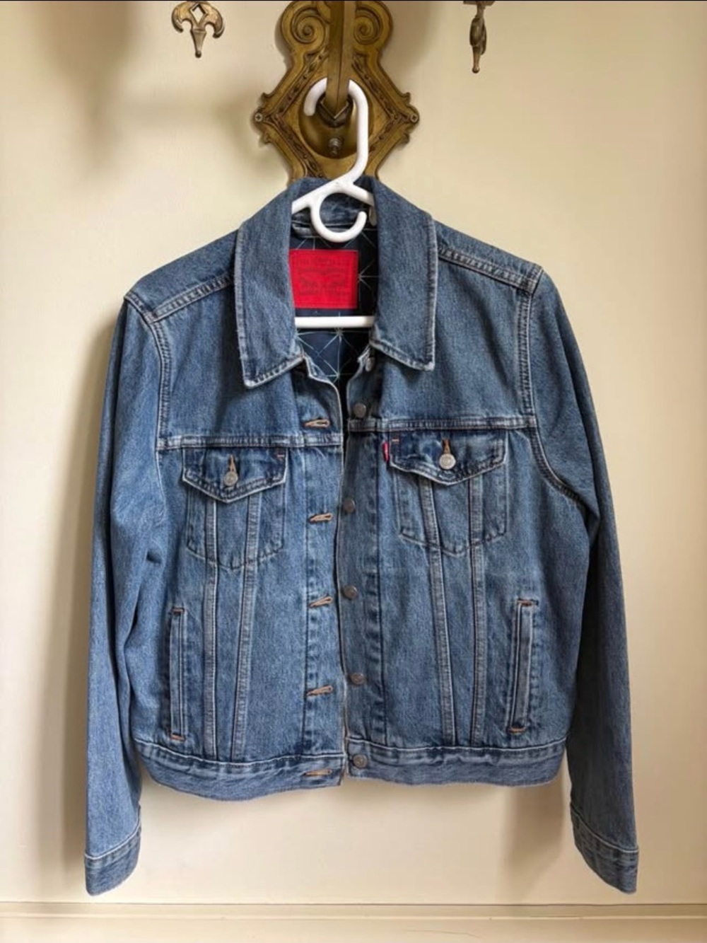 Levi’s Classic Blue Denim Jacket - Women's Casual Trucker Coat sz XL